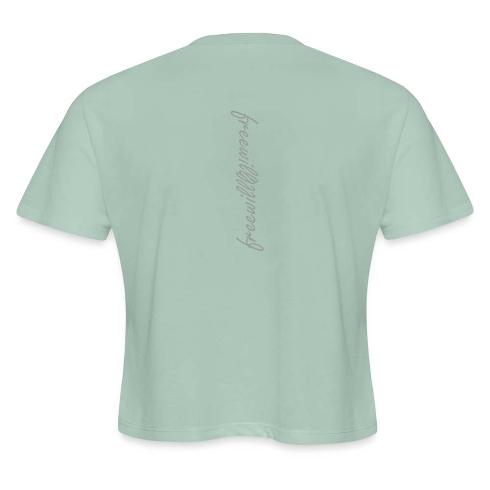 Cropped T-Shirt - dusty mint blue